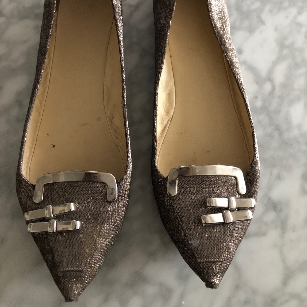 Armani metallic pointed flats